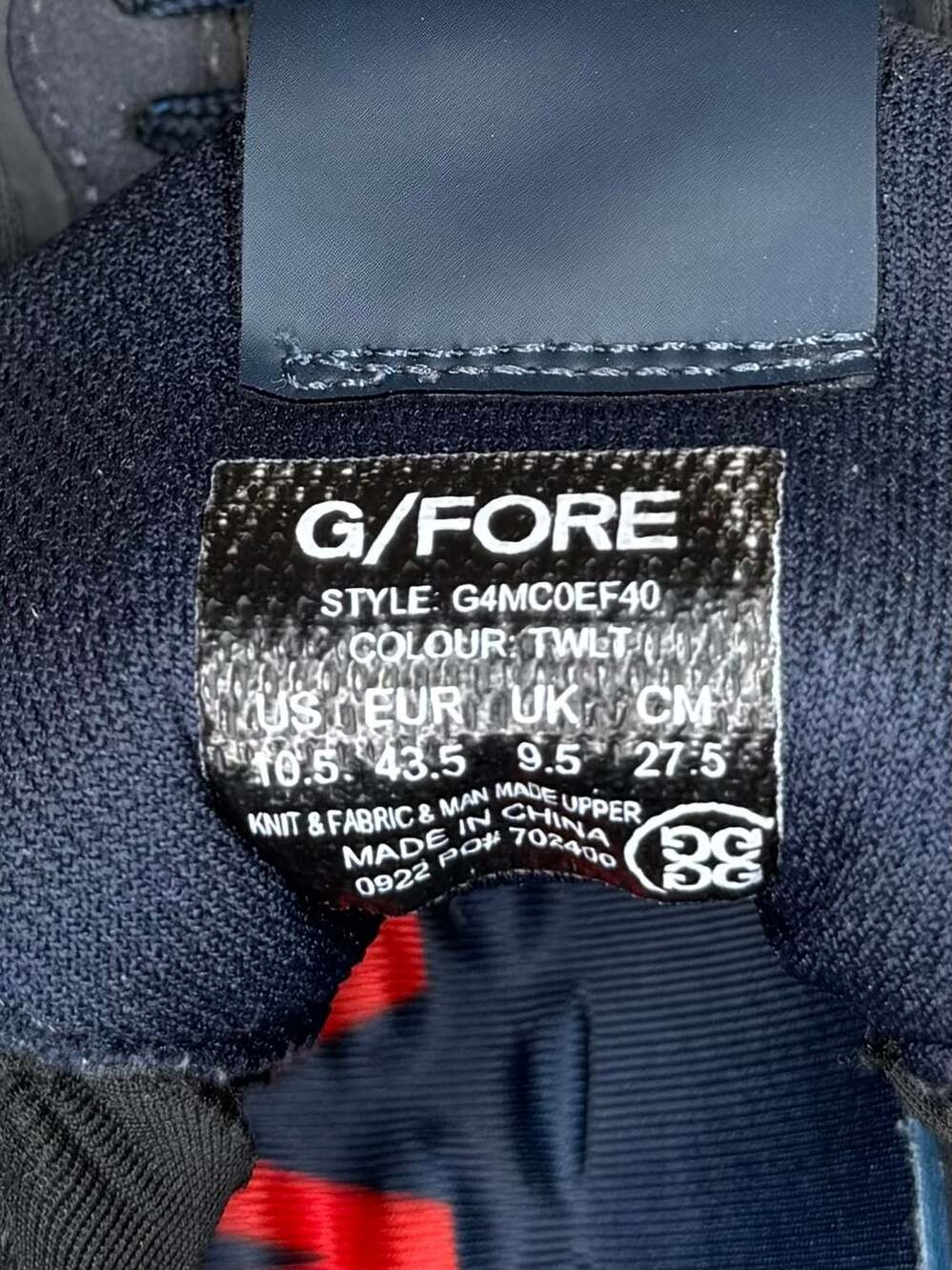 G/FORE MG4X2 Twighlight Hybrid Golf Cross Trainer Shoes, 10.5 - Picture 9 of 9